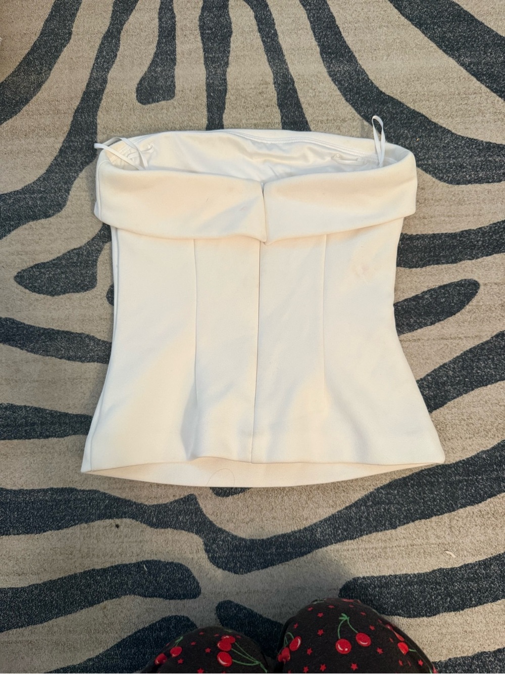Soft Cream Strapless Fold-Over Tube Top - Picture 4 of 4